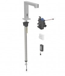 GEBERIT - Brenta Termostatická elektronická umyvadlová baterie, bateriové napájení, easy to clean, kartáčovaná nerez (116.198.SN.1)