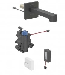 GEBERIT - Brenta Termostatická elektronická umyvadlová baterie pod omítku, bateriové napájení, easy to clean, matná černá (116.278.14.1)