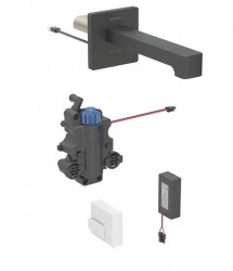 GEBERIT - Brenta Termostatická elektronická umyvadlová baterie pod omítku, bateriové napájení, easy to clean, matná černá (116.298.14.1)