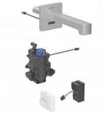 GEBERIT - Brenta Termostatická elektronická umyvadlová baterie pod omítku, síťové napájení, easy to clean, kartáčovaná nerez (116.297.SN.1)