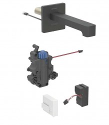 GEBERIT - Brenta Termostatická elektronická umyvadlová baterie pod omítku, síťové napájení, easy to clean, matná černá (116.277.14.1)