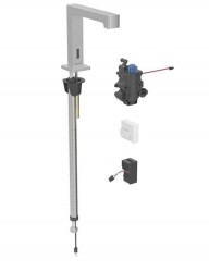 GEBERIT - Brenta Termostatická elektronická umyvadlová baterie, síťové napájení, easy to clean, kartáčovaná nerez (116.197.SN.1)