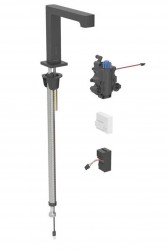 GEBERIT - Brenta Termostatická elektronická umyvadlová baterie, síťové napájení, easy to clean, matná černá (116.197.14.1)