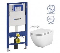 GEBERIT Duofix bez tlačítka + WC CERSANIT CLEANON CASPIA + SEDÁTKO (111.300.00.5 CP1)