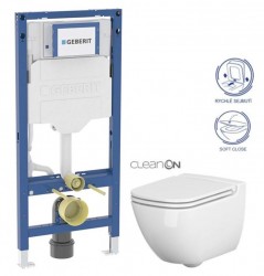 GEBERIT Duofix bez tlačítka + WC CERSANIT CLEANON CASPIA + SEDÁTKO (111.300.00.6 CP1)
