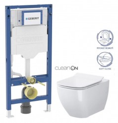 GEBERIT Duofix bez tlačítka + WC CERSANIT VIRGO CLEANON + SEDÁTKO (111.300.00.6 ME1)