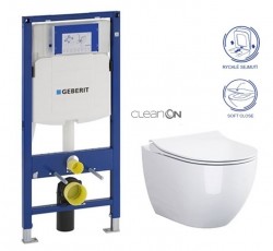 GEBERIT Duofix bez tlačítka + WC CERSANIT ZEN CLEANON + SEDÁTKO (111.300.00.5 HA1)