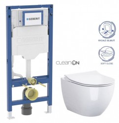 GEBERIT Duofix bez tlačítka + WC CERSANIT ZEN CLEANON + SEDÁTKO (111.300.00.6 HA1)