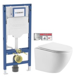 GEBERIT Duofix bez tlačítka + WC INVENA LIMNOS /VÍROVÉ SPLACH/ WITH SOFT, včetně soft/close sedátka (111.300.00.6 LI1)