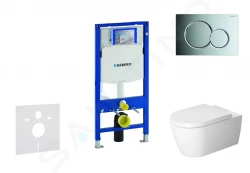 GEBERIT - Duofix Modul pro závěsné WC s tlačítkem Sigma01, lesklý chrom + Duravit ME by Starck - WC a sedátko, Rimless, SoftClose (111.300.00.5 NM2)