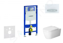 GEBERIT - Duofix Modul pro závěsné WC s tlačítkem Sigma50, alpská bílá + Duravit ME by Starck - WC a sedátko, Rimless, SoftClose (111.300.00.5 NM8)