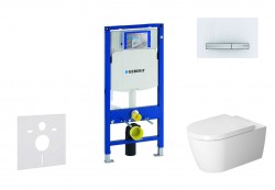 GEBERIT - Duofix Modul pro závěsné WC s tlačítkem Sigma50, alpská bílá + Duravit ME by Starck - WC a sedátko, Rimless, SoftClose (111.300.00.5 NM8)