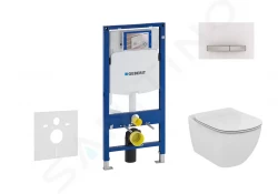 GEBERIT - Duofix Modul pro závěsné WC s tlačítkem Sigma50, alpská bílá + Ideal Standard Tesi - WC a sedátko (111.300.00.5 NF8)