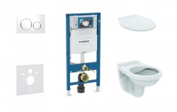 GEBERIT - Duofix Set předstěnové instalace, klozet Alpha se sedátkem, tlačítko Sigma20, bílá/chrom (111.300.00.5 NR4)