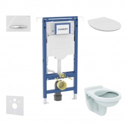 GEBERIT - Duofix Set předstěnové instalace, klozet Alpha se sedátkem, tlačítko Sigma50, alpská bílá (SANI11CD3121)