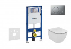 GEBERIT - Duofix Set předstěnové instalace, klozetu a sedátka Ideal Standard Tesi, tlačítka Sigma01, matný chrom (111.300.00.5 NF3)