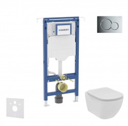 GEBERIT - Duofix Set předstěnové instalace, klozetu a sedátka Ideal Standard Tesi, tlačítka Sigma01, Rimless, SoftClose, lesklý chrom (SANI11CD1102)