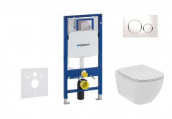 GEBERIT - Duofix Set předstěnové instalace, klozetu a sedátka Ideal Standard Tesi, tlačítka Sigma20, Rimless, SoftClose, bílá/chrom (111.300.00.5 NE4)
