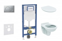 GEBERIT - Duofix Set předstěnové instalace, klozetu Alpha a sedátka softclose, tlačítko Sigma01, matný chrom (SANI11CD2102)