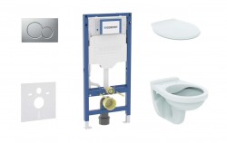 GEBERIT - Duofix Set předstěnové instalace, klozetu Alpha a sedátka, tlačítko Sigma01, matný chrom (SANI11CD2126)