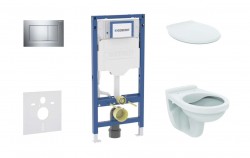 GEBERIT - Duofix Set předstěnové instalace, klozetu Alpha a sedátka, tlačítko Sigma20, chrom (SANI11CD1129)