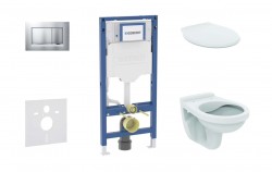 GEBERIT - Duofix Set předstěnové instalace, klozetu Alpha a sedátka, tlačítko Sigma30, chrom mat/chrom (SANI11CD2130)