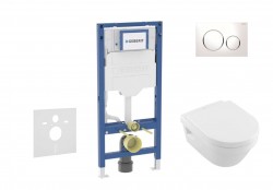 GEBERIT - Duofix Set předstěnové instalace, klozetu Architectura a sedátka softclose, tlačítko Sigma20, bílá/chrom (SANI11CK3103)