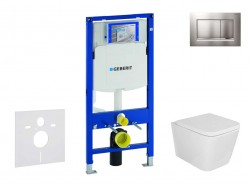 GEBERIT - Duofix Set předstěnové instalace, klozetu Arkas a sedátka softclose, tlačítko Sigma30, lakovaný chrom mat/chrom (SANI11CA1113)