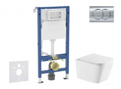 GEBERIT - Duofix Set předstěnové instalace, klozetu Arkas I a sedátka softclose, tlačítko Delta01, lesklý chrom (SANI11CA1172)