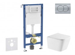 GEBERIT - Duofix Set předstěnové instalace, klozetu Arkas I a sedátka softclose, tlačítko Delta01, matný chrom (SANI11CA2117)