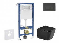 GEBERIT - Duofix Set předstěnové instalace, klozetu Arkas I a sedátka softclose, tlačítko Delta50, matná černá (SANI11CA5513)