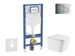 GEBERIT - Duofix Set předstěnové instalace, klozetu Arkas I a sedátka softclose, tlačítko Sigma01, lesklý chrom (SANI11CA1170)