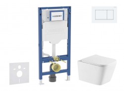 GEBERIT - Duofix Set předstěnové instalace, klozetu Arkas I a sedátka softclose, tlačítko Sigma20, bílá/bílá mat (SANI11CA31145)