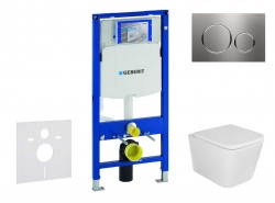 GEBERIT - Duofix Set předstěnové instalace, klozetu Arkas I a sedátka softclose, tlačítko Sigma20, nerez (SANI11CA6105)