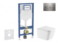 GEBERIT - Duofix Set předstěnové instalace, klozetu Arkas I a sedátka softclose, tlačítko Sigma20, nerez (SANI11CA6174)