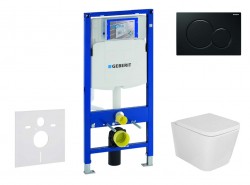 GEBERIT - Duofix Set předstěnové instalace, klozetu Arkas I sedátka softclose, tlačítko Sigma01, černá (SANI11CA5123)