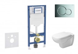GEBERIT - Duofix Set předstěnové instalace, klozetu D-Code a sedátka softclose, tlačítko Sigma01, lesklý chrom (SANI11CP1101)