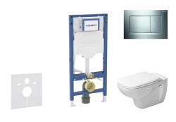 GEBERIT - Duofix Set předstěnové instalace, klozetu D-Code a sedátka softclose, tlačítko Sigma20, chrom/matný chrom (SANI11CP1105)