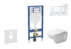 GEBERIT - Duofix Set předstěnové instalace, klozetu D-Code a sedátka softclose, tlačítko Sigma30, bílá/lesklý chrom (SANI11CP3104)