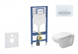 GEBERIT - Duofix Set předstěnové instalace, klozetu D-Code a sedátka softclose, tlačítko Sigma50, alpská bílá (SANI11CP3107)