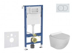 GEBERIT - Duofix Set předstěnové instalace, klozetu Gaia a sedátka softclose, tlačítko Delta01, alpská bílá (SANI11CA3112B)