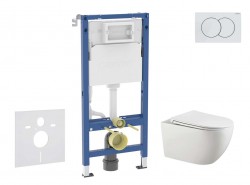 GEBERIT - Duofix Set předstěnové instalace, klozetu Gaia a sedátka softclose, tlačítko Delta01, alpská bílá (SANI11CA3124B)
