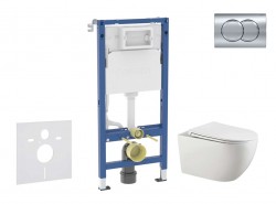 GEBERIT - Duofix Set předstěnové instalace, klozetu Gaia a sedátka softclose, tlačítko Delta01, lesklý chrom (SANI11CA1136B)