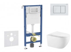 GEBERIT - Duofix Set předstěnové instalace, klozetu Gaia a sedátka softclose, tlačítko Delta30, alpská bílá (SANI11CA3146B)