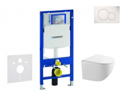 GEBERIT - Duofix Set předstěnové instalace, klozetu Gaia a sedátka softclose, tlačítko Sigma01, alpská bílá (SANI11CA3117)