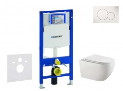 GEBERIT - Duofix Set předstěnové instalace, klozetu Gaia a sedátka softclose, tlačítko Sigma01, alpská bílá (SANI11CA3121)