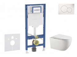 GEBERIT - Duofix Set předstěnové instalace, klozetu Gaia a sedátka softclose, tlačítko Sigma01, alpská bílá (SANI11CA3121B)