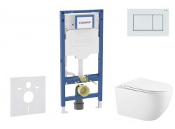 GEBERIT - Duofix Set předstěnové instalace, klozetu Gaia a sedátka softclose, tlačítko Sigma20, bílá/bílá mat (SANI11CA3142B)