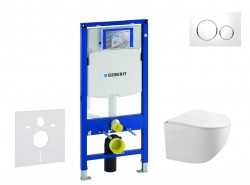 GEBERIT - Duofix Set předstěnové instalace, klozetu Gaia a sedátka softclose, tlačítko Sigma20, bílá/chrom (SANI11CA3118)