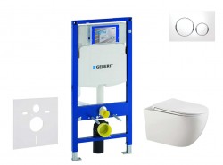GEBERIT - Duofix Set předstěnové instalace, klozetu Gaia a sedátka softclose, tlačítko Sigma20, bílá/chrom (SANI11CA3122)